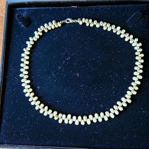 Necklace of light green freshwater pearls